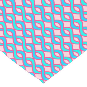 Mid-Century Modern Ribbons, turquoise and pink Short Table Runner