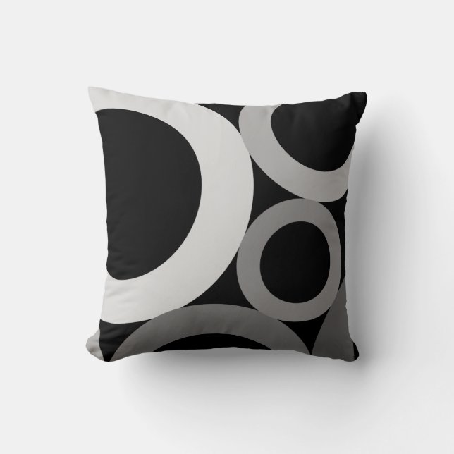 Mid Century Modern Rings Throw Pillow (Front)
