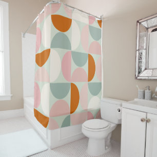 Mid Century Modern Sage Green Blush Orange Pattern