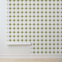 Mid Century Modern Sage Green Geometric Stars
