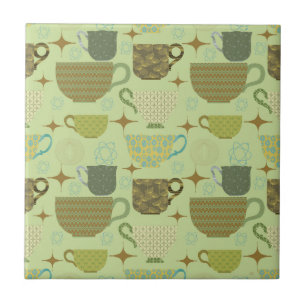 Mid Century Modern Sage Teacup Tile