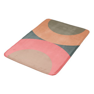 Mid-Century Modern Salmon and Olive  Bath Mat