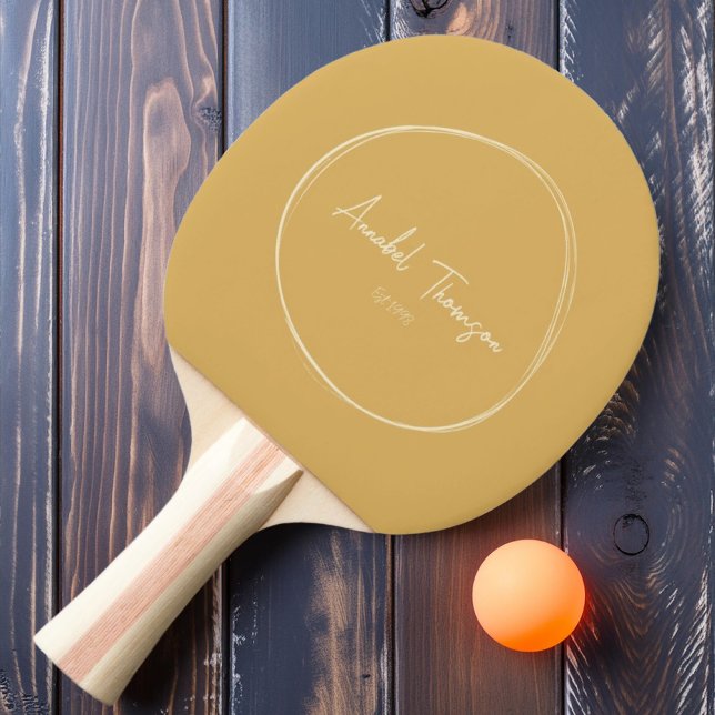 Mid-Century Modern Sand Sunrise with Name  Ping Pong Paddle (Creator Uploaded)