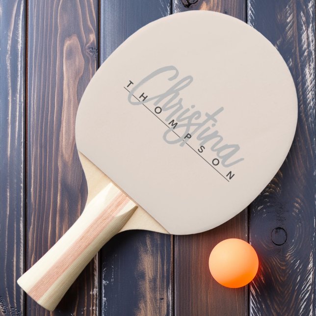 Mid-Century Modern Sandcastle Pink Painted Name Ping Pong Paddle (Creator Uploaded)
