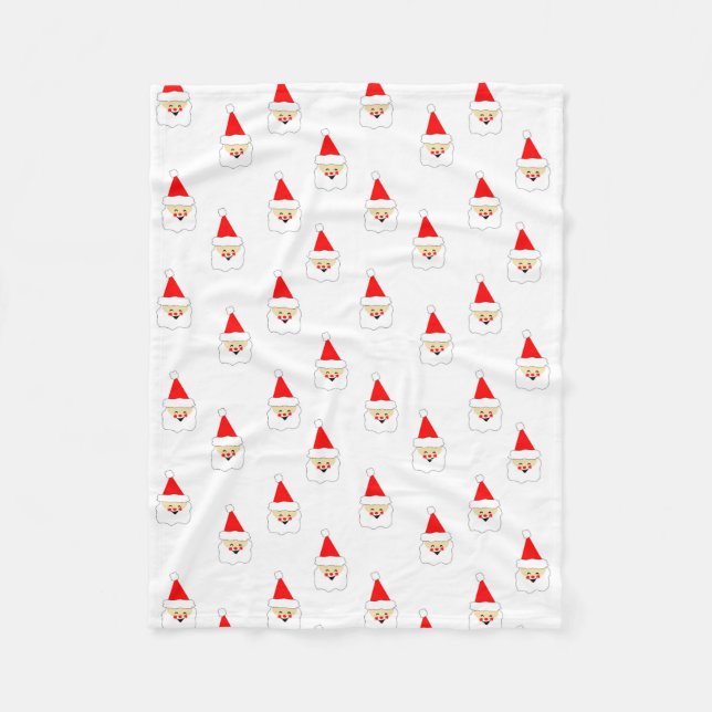 mid century modern santa claus pattern christmas fleece blanket (Front)