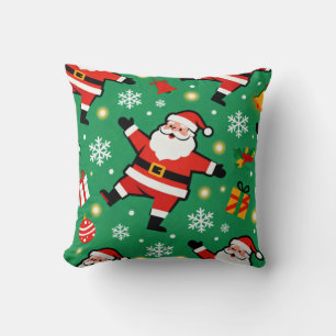 Mid Century Modern Santa Throw Pillow