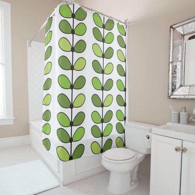 Mid Century Modern Scandi Green Leaves (In Situ)