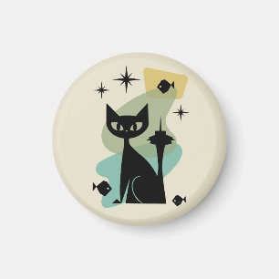 Mid Century Modern Seattle Cat Magnet