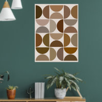 Mid-Century Modern Semicircles Browns+Cream