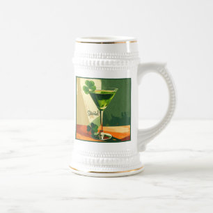 Mid Century Modern Shamrock Martini Sláinte! Beer Stein