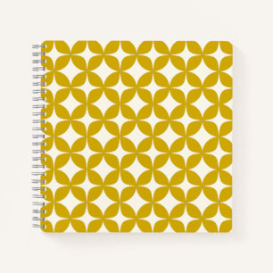 Mid Century Modern Shapes in Mustard Yellow Notebook