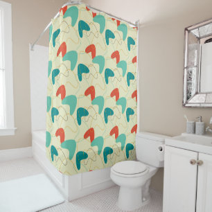 Mid-Century Modern Shower Curtain, Retro Pattern