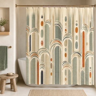 Mid Century Modern Shower Curtain: Sage Green Terr
