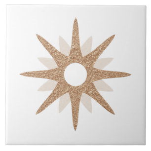 Mid-Century Modern Single Pink Starburst   Large Tile