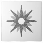 Mid-Century Modern Single Silver Starburst | Large Tile<br><div class="desc">Mid-century modern inspired design featuring a single vintage retro silver starburst on a white background. Simple, clean modern design. Create your own custom tile by uploading a new image, or use the "message" button to contact the designer for help. To create your own design: 1. Select personalize this template. 2....</div>