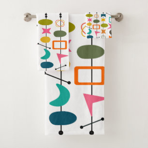 Mid-Century Modern Skewers Bath Towel Set