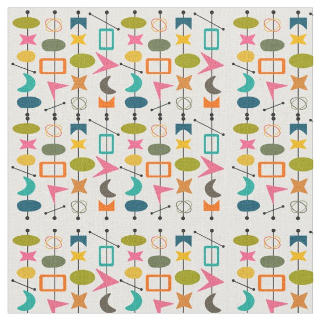 Mid-Century Modern Skewers  Fabric (Close Up)