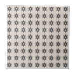 Mid-Century Modern Small Starburst Pattern Tile<br><div class="desc">Mid-century modern inspired design featuring vintage pattern of small retro silver starbursts on a bone-coloured background. Simple, clean modern seamless design. Create your own custom pattern by uploading a new image, or use the "message" button to contact the designer for help. To create your own patterned design: 1. Select personalize...</div>