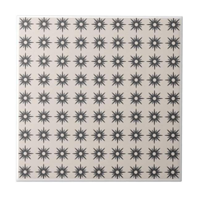 Mid-Century Modern Small Starburst Pattern Tile (Front)