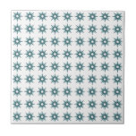 Mid-Century Modern Small Turquoise Star Pattern Tile<br><div class="desc">Mid-century modern inspired design featuring vintage pattern of small retro turquoise starbursts on a white background. Simple, clean modern seamless design. Create your own custom pattern by uploading a new image, or use the "message" button to contact the designer for help. To create your own patterned design: 1. Select personalize...</div>