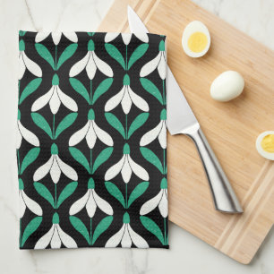 Mid Century Modern Snowdrop pattern Kitchen Towel