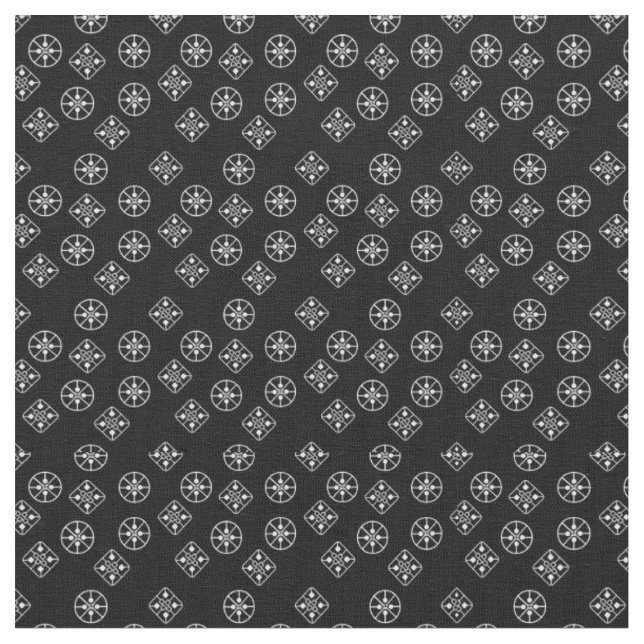 Mid-Century Modern Snowflakes  Fabric (Close Up)