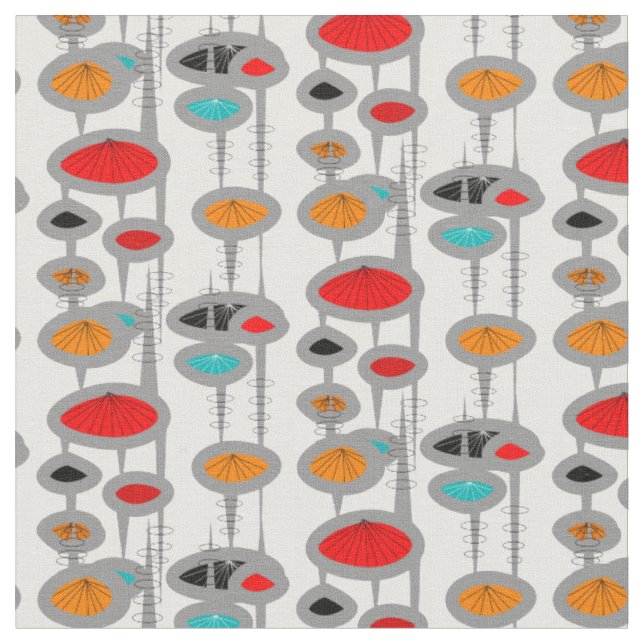 Mid-Century Modern Space Age Ovals ll Fabric (Close Up)