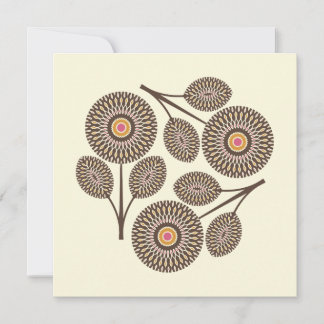 Mid-Century Modern Spiral Floral Note Card