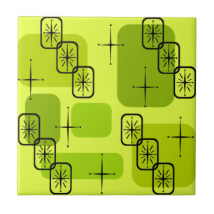 Mid Century Modern Sputnik Chartreuse Tile