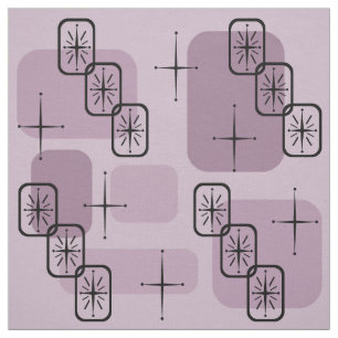 Mid Century Modern Sputnik Mauve Fabric