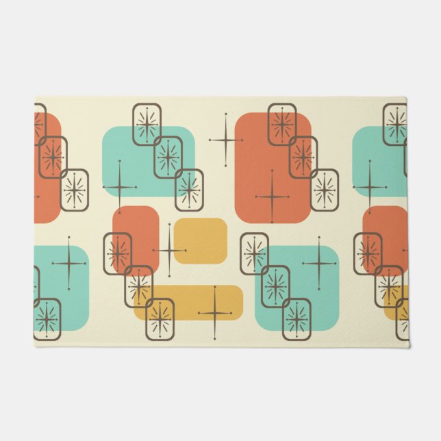 Mid Century Modern Sputnik Multicolored 1 Doormat (Front)