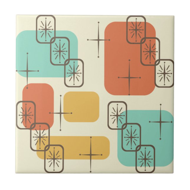 Mid Century Modern Sputnik Multicolored 1 Tile (Front)