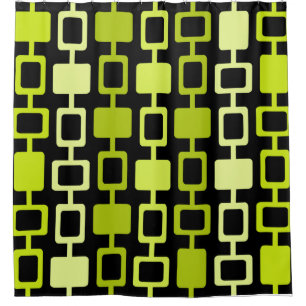 Mid Century Modern Square Columns Black Chartreuse