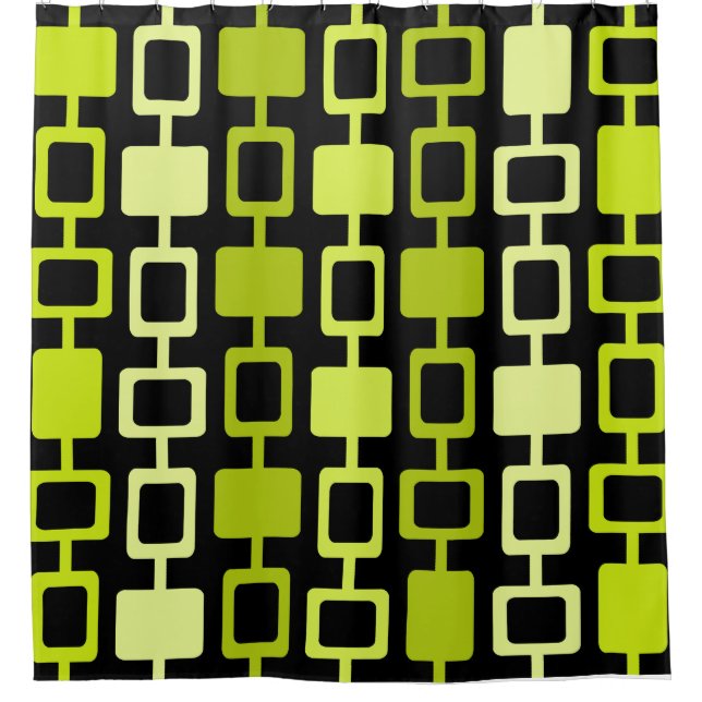 Mid Century Modern Square Columns Black Chartreuse (Front)