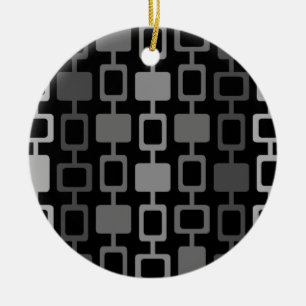Mid Century Modern Square Columns Black Grey Ceramic Ornament