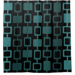 Mid Century Modern Square Columns Black Teal
