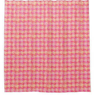 Mid-Century Modern square spirals - coral pink