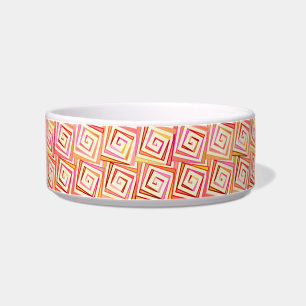Mid-Century Modern square spirals - cream multi Bowl