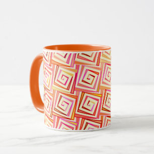 Mid-Century Modern square spirals - cream multi Mug