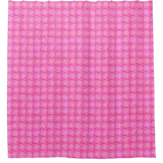 Mid-Century Modern Square Spirals, Fuchsia Pink (Front)