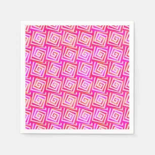 Mid-Century Modern square spirals - pink multi Napkin