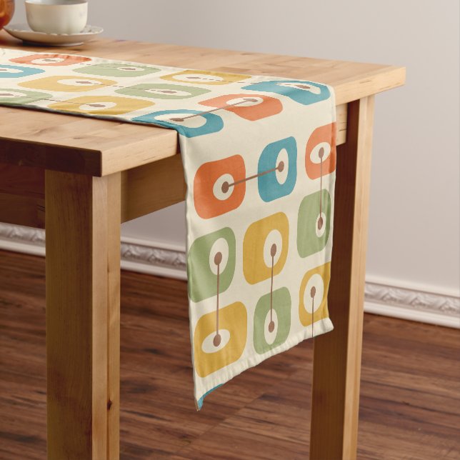 Mid Century Modern Squishy Cubes Short Table Runner (In Situ)