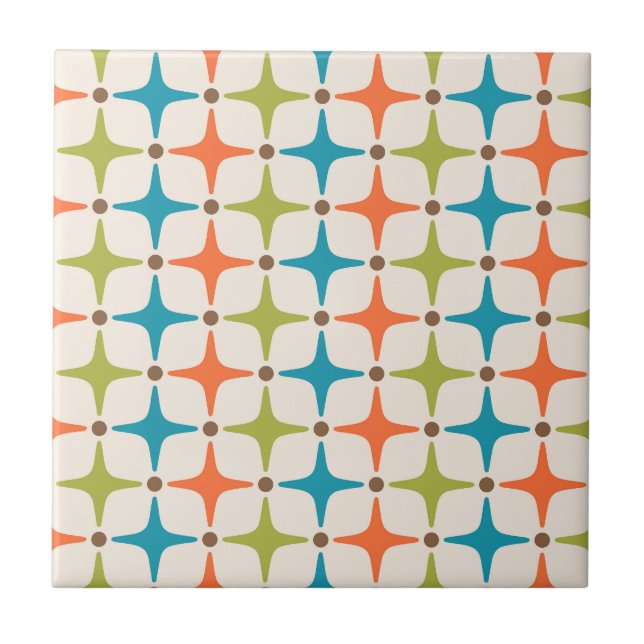 Mid Century Modern Star Pattern Tile (Front)