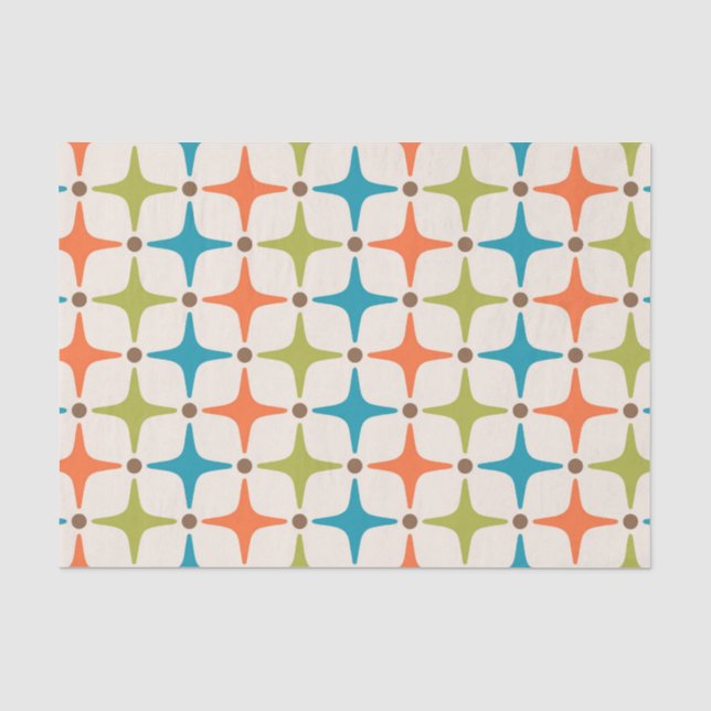 Mid Century Modern Star Pattern Tissue Paper (Front)