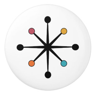 Mid Century Modern Starburst Ceramic Knob