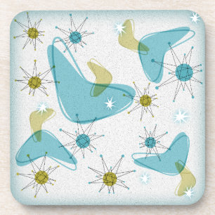 Mid Century Modern Starburst Coasters Set