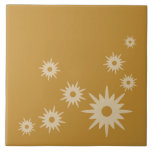 Mid-Century Modern Starburst Ochre Gold Tile<br><div class="desc">Mid-century modern inspired design featuring vintage retro starbursts on an ochre gold background. Simple,  clean modern design.</div>