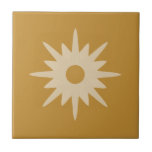Mid-Century Modern Starburst | Ochre Gold Tile<br><div class="desc">Mid-century modern inspired design featuring a single vintage retro starburst on an ochre gold background. Simple, clean modern design. Create your own custom tile by uploading a new image, or use the "message" button to contact the designer for help. To create your own design: 1. Select personalize this template. 2....</div>