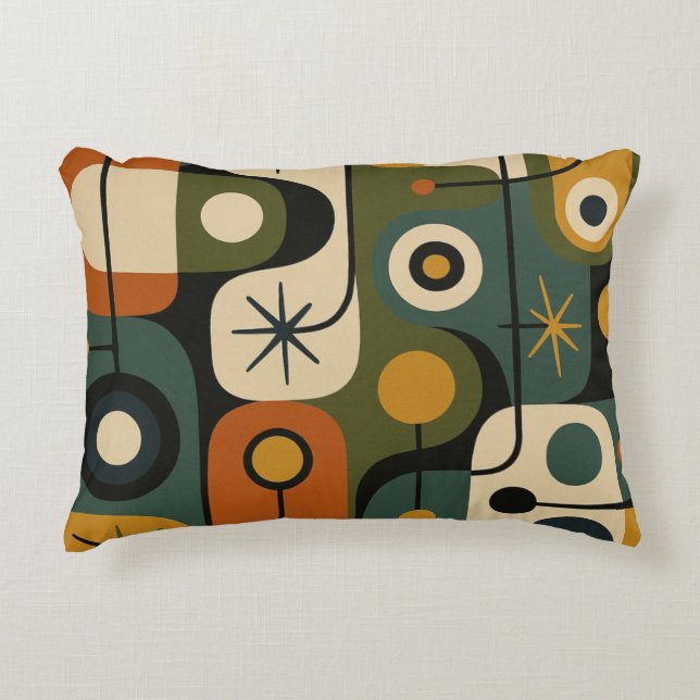 Mid Century Modern Starburst Pattern Accent Pillow (Front)