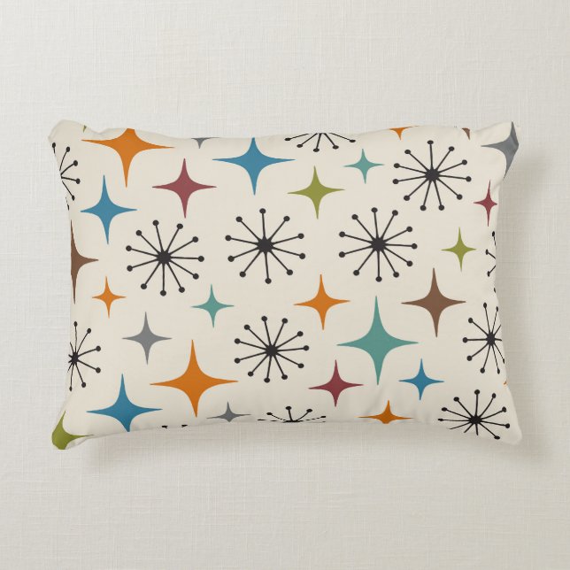 Mid Century Modern Starburst Pattern Accent Pillow (Front)
